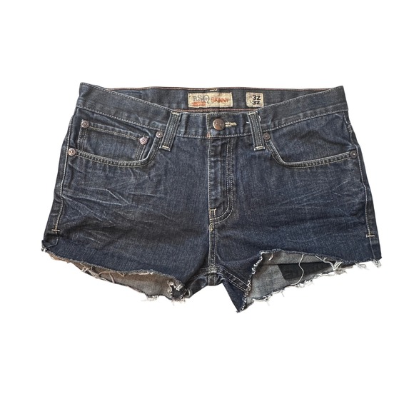 RSQ Pants - RSQ Denim Shorts Women 32 Dark Blue Skinny Cut Off‎ Raw Hem 100% Cotton Indigo
